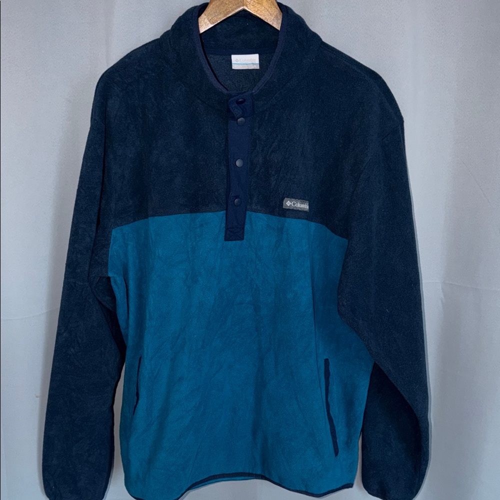 Columbia Men’s Navy Fleece Pullover Size XL Outdoor Winter wear Athleisure Ski